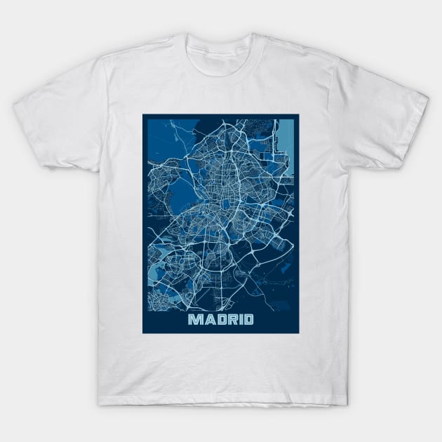 Madrid - Spain Peace City Map T-Shirt by tienstencil